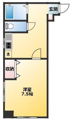 メゾンド四谷(1DK/3階)の間取り写真