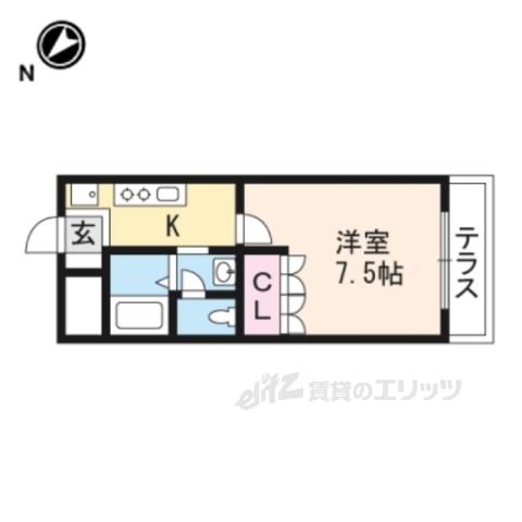 エストクレール(1K/2階)の間取り写真
