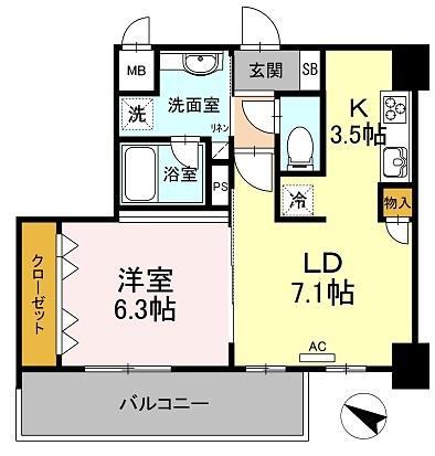 HEIMROSE7(1LDK/2階)の間取り写真
