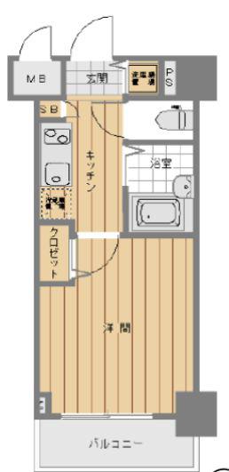 ガーラ・シティ門前仲町(1K/4階)の間取り写真