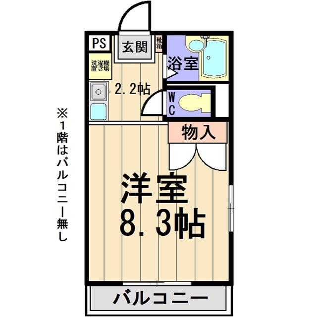 SAKURAII(1K/1階)の間取り写真
