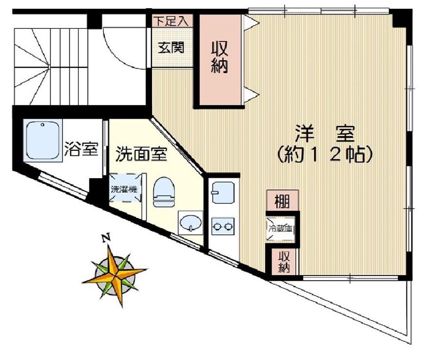 小石川ベース(ワンルーム/3階)の間取り写真
