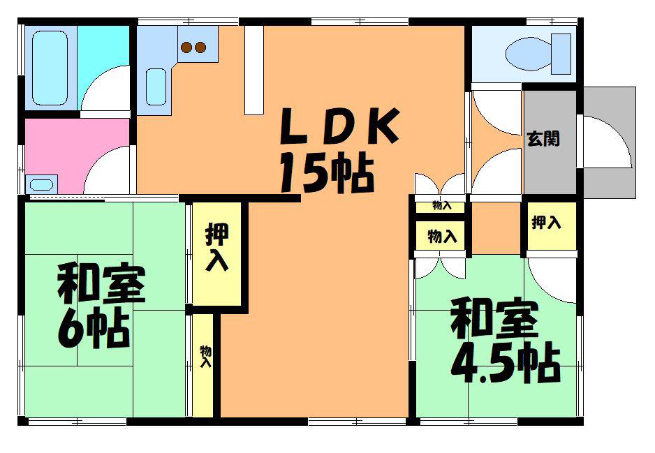 サンハイツワタナベ(3LDK/1階)の間取り写真
