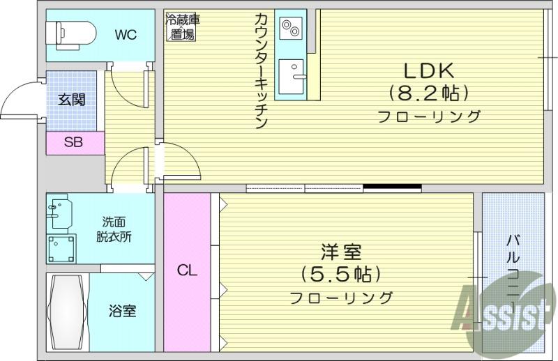 LMA HOUSEII(1LDK/3階)の間取り写真