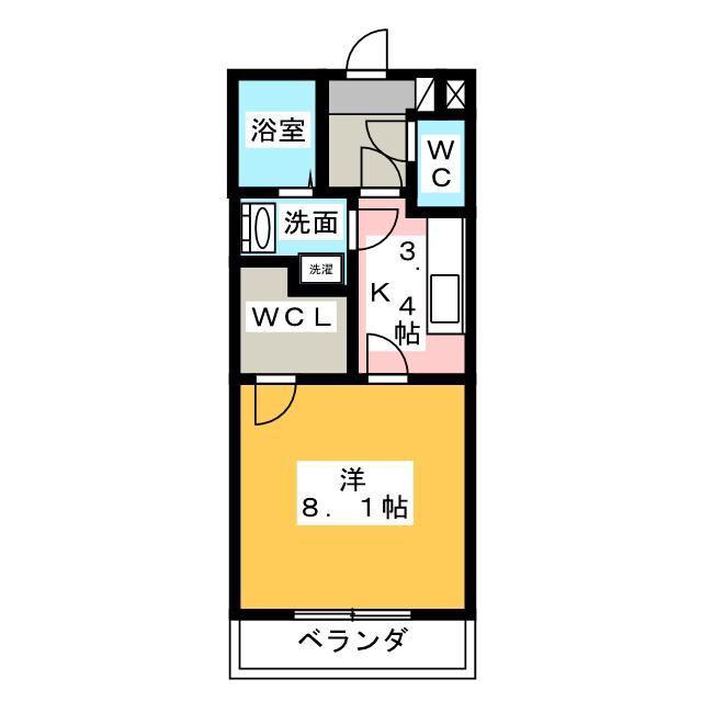 LA・MERI(1K/2階)の間取り写真