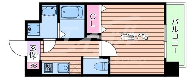 BPRレジデンス福島ALZA福島(1K/6階)の間取り写真