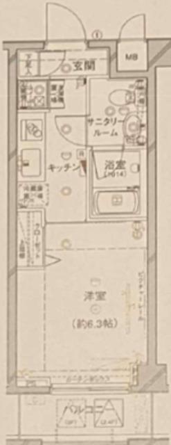 ステージファースト上落合(1K/4階)の間取り写真