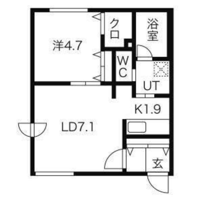 AQUAGARDEN平岸イースト(1LDK/2階)の間取り写真