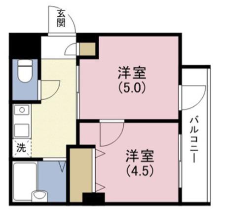 エリムハイツ(2K/5階)の間取り写真