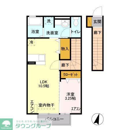 セジュール石倉(1LDK/2階)の間取り写真