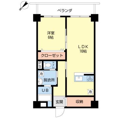 シャトー富士(1SLDK/5階)の間取り写真