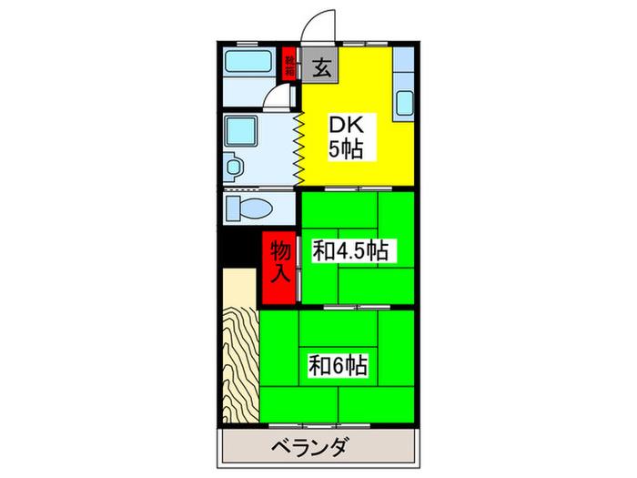 佐久間マンション(2DK/3階)の間取り写真