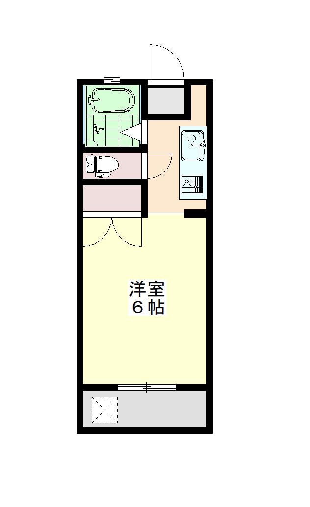 セントラルハウス上荒田(1K/4階)の間取り写真