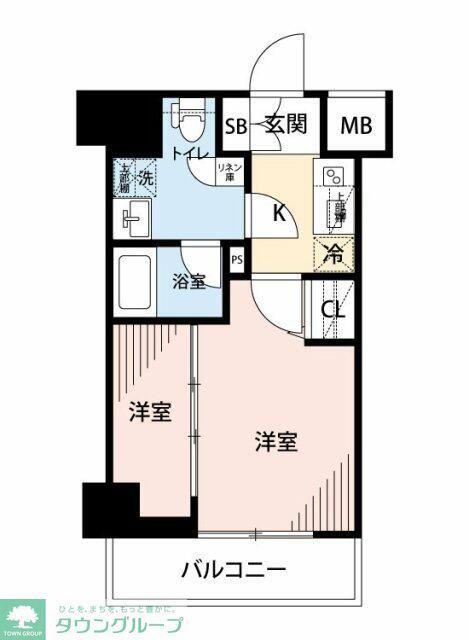 マイナビSTAYトワイライトヒルズ新小岩駅前(2K/2階)の間取り写真