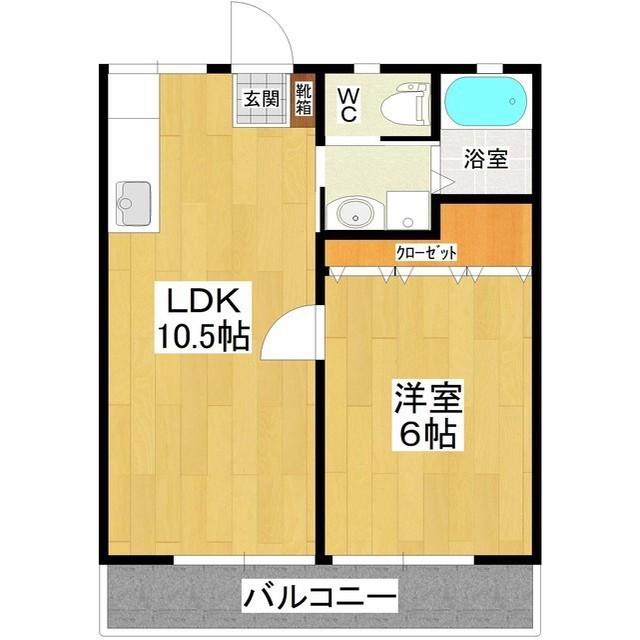 ビラポート(1LDK/2階)の間取り写真
