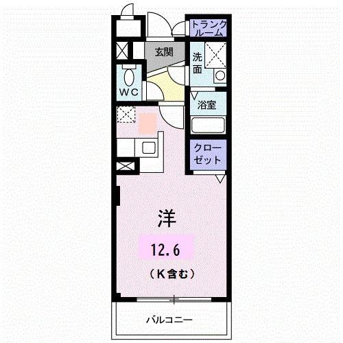 プライド(ワンルーム/7階)の間取り写真