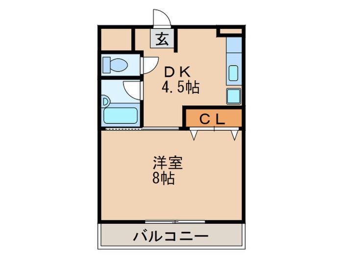 クオリスIE(1DK/3階)の間取り写真