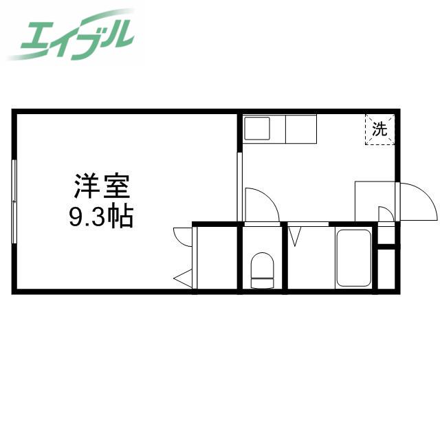 グラック(1K/1階)の間取り写真