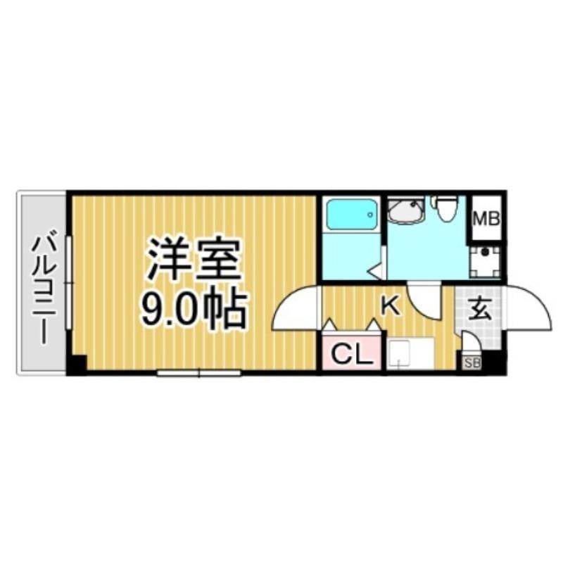 オーク春日原(1K/5階)の間取り写真