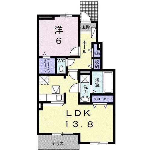 ルミエール ブリエ(1LDK/1階)の間取り写真