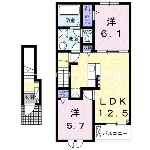 フォンテ(2LDK/2階)の間取り写真