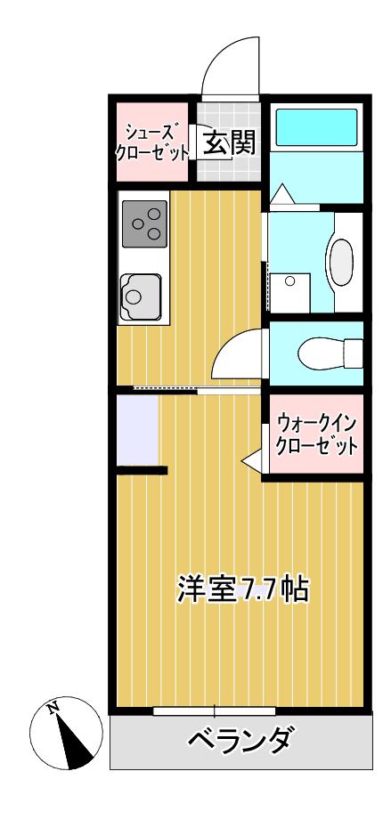 コトーフレール(1K/3階)の間取り写真
