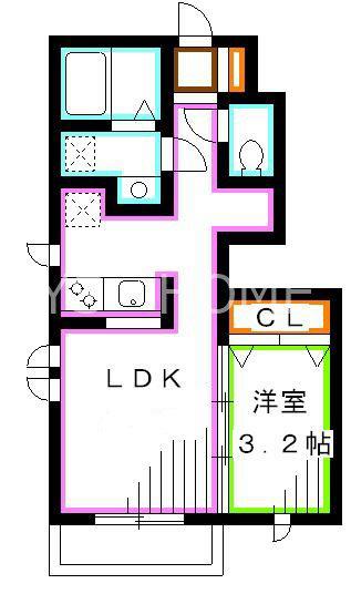ボヌール武蔵境(1LDK/1階)の間取り写真