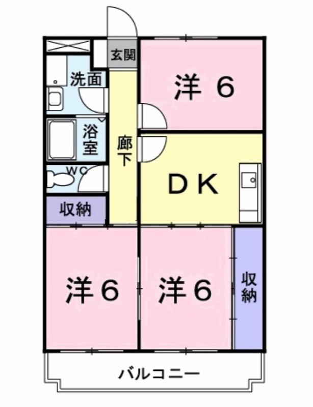 コーポ羽根西(3DK/1階)の間取り写真