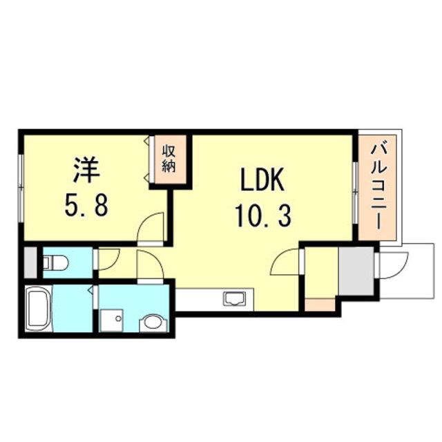 アメニティハウス(1LDK/1階)の間取り写真