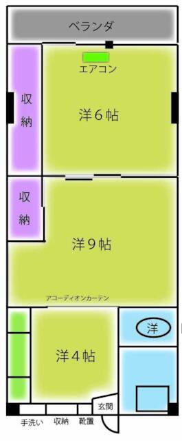 コーポラス井の元(2DK/4階)の間取り写真