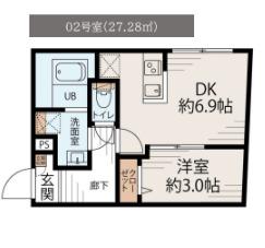 CASALUXE大島(1DK/3階)の間取り写真