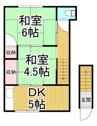 井上文化(2DK/2階)の間取り写真