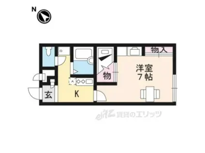 レオパレス札の辻(1K/2階)の間取り写真