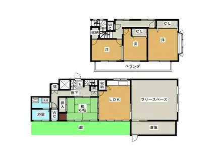 MOハイツ(4LDK/1階)の間取り写真