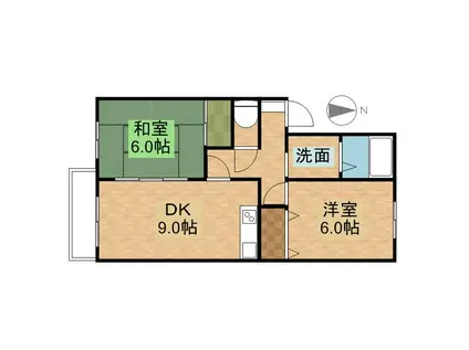 サンシャインプレイスTAKE(2LDK/2階)の間取り写真