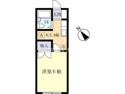 コスモ阿見(1K/1階)の間取り写真