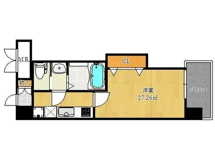 ラグゼ新大阪イーストII(1K/6階)の間取り写真