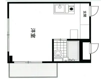 ホワイトチャペル広田(ワンルーム/1階)の間取り写真