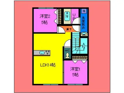 フェリーチェ(2LDK/2階)の間取り写真