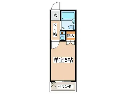 AQUA MITSUNAOII(1K/2階)の間取り写真