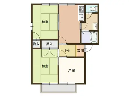 フレグランス大内野(3DK/2階)の間取り写真