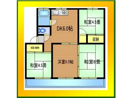 丸栄マンション(4DK/2階)の間取り写真