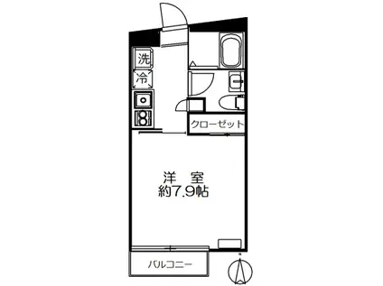 パルゼ自由が丘2丁目(1K/1階)の間取り写真