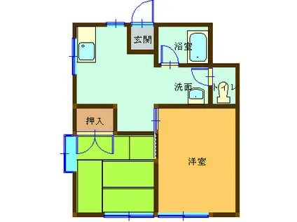 メイプルハイツ白岩(2DK/2階)の間取り写真