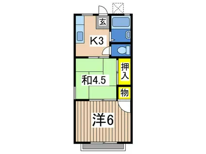 プティメゾン(2K/2階)の間取り写真