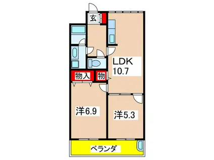 グレース宝塚(2LDK/5階)の間取り写真