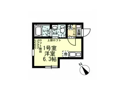 IQテラス横浜戸塚(ワンルーム/2階)の間取り写真