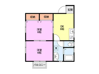 シモッティI(2DK/2階)の間取り写真