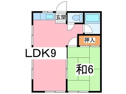 第10さんえいハイツ(1LDK/1階)の間取り写真
