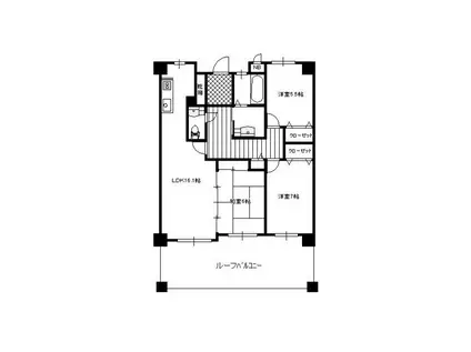 グリーンヒル高砂(3LDK/3階)の間取り写真